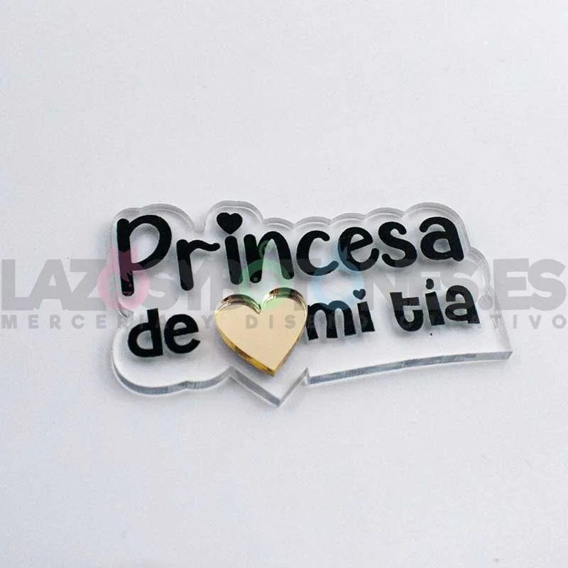 APLIQUE RESINA MOD.CORAZÓN LA PRINCESA DE PAPÁ, MAMÁ, TÍO, MADRINA, ETC