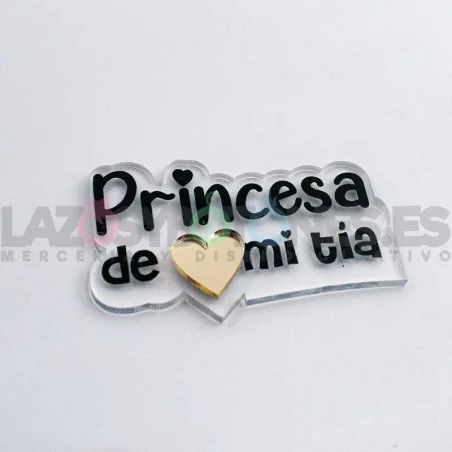 APLIQUE RESINA MOD.CORAZÓN LA PRINCESA DE PAPÁ, MAMÁ, TÍO, MADRINA, ETC