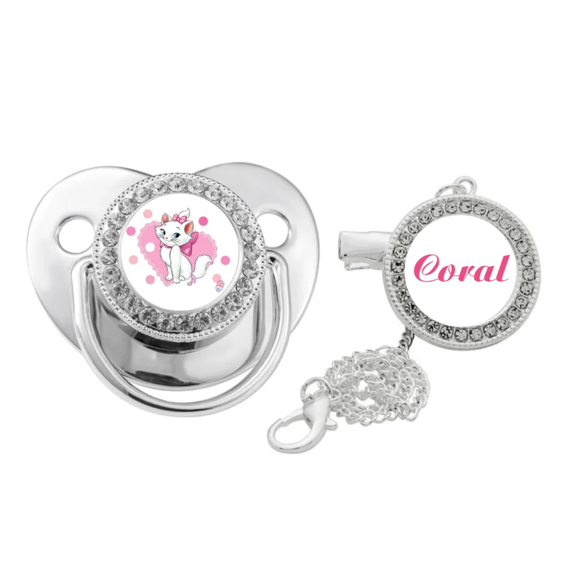 CHUPETE BRILLO PLATEADO + CADENA PERSONALIZADO