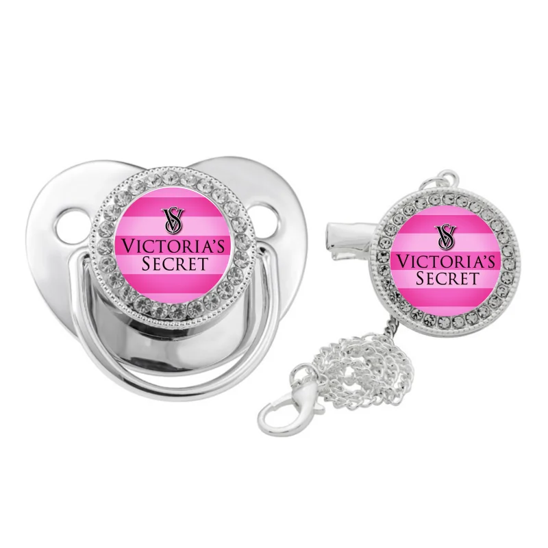 CHUPETE BRILLO PLATEADO + CADENA PERSONALIZADO