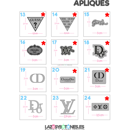 APLIQUE RESINA DOBLE - LOGOS MARCAS