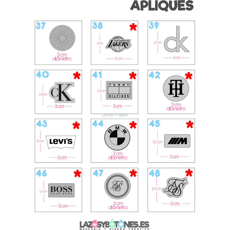 APLIQUE RESINA DOBLE - LOGOS MARCAS