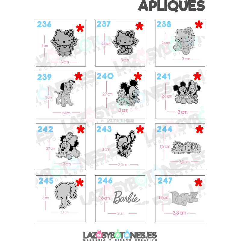 APLIQUE - RESINA PERSONAJES