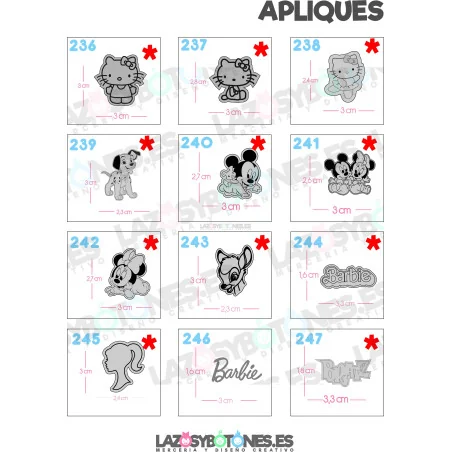 APLIQUE - RESINA PERSONAJES