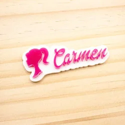 APLIQUE RESINA DOBLE - BARBIE NOMBRE