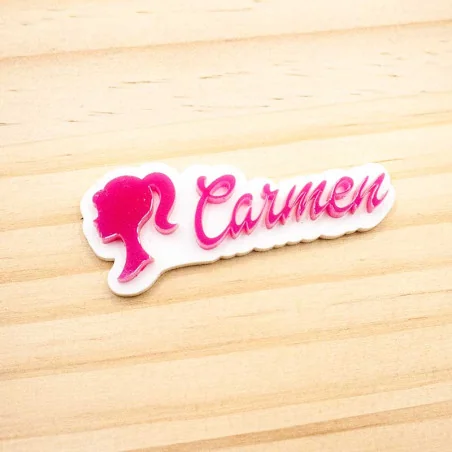 APLIQUE RESINA DOBLE - BARBIE NOMBRE