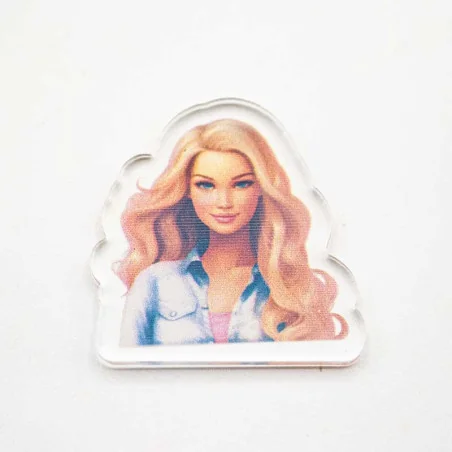 APLIQUE - RESINA CON IMAGEN BARBIE PERSONALIZADA 3.5cm 