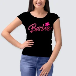 PEGATINA PARA ROPA A TODO COLOR - BARBIE LOGO FLOR
