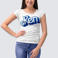 PEGATINA PARA ROPA A TODO COLOR - BARBIE KEN LOGO - AZUL