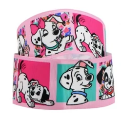 CINTA PARA LAZOS DALMATAS ROSA - 25MM