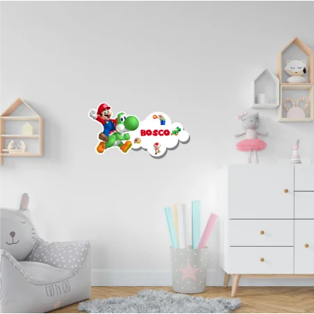 LETRERO DE MADERA - MARIO BROS