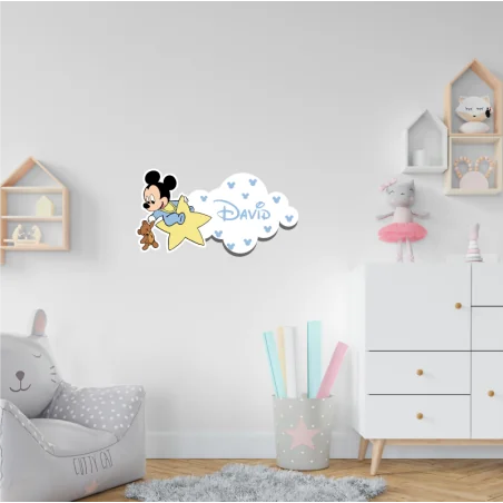 LETRERO DE MADERA - MICKEY BABY