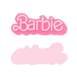 APLIQUE RESINA BARBIE LOGO GLITTER - 45MM