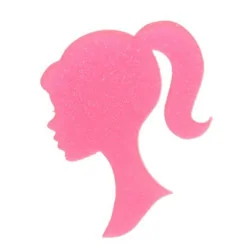 APLIQUE RESINA BARBIE SILUETA GLITTER - 45MM