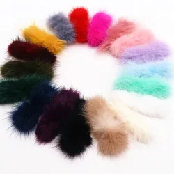 POMPONES de pelo sintético 7cm - Varios colores
