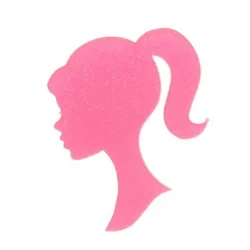 Resina Barbie Glitter 38*45mm