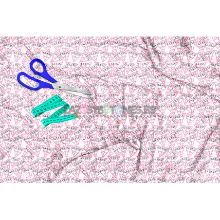 ¡PREVENTA! Tela Guess Rosa Bebé - 150cm/ancho
