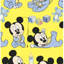 ¡PREVENTA! Tela Mickey Baby Amarillo - 150cm/ancho 2