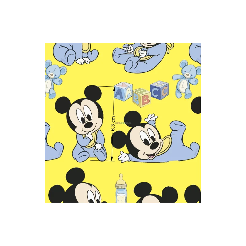 ¡PREVENTA! Tela Mickey Baby Amarillo - 150cm/ancho