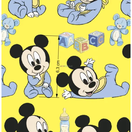 ¡PREVENTA! Tela Mickey Baby Amarillo - 150cm/ancho