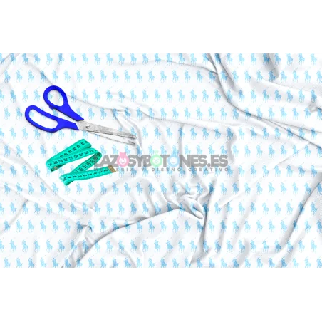 ¡PREVENTA! Tela Polo RL Blanco/Azul - 150cm/ancho
