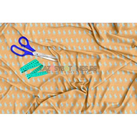 ¡PREVENTA! Tela Polo RL Camel/Azul - 150cm/ancho