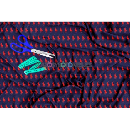 ¡PREVENTA! Tela Polo RL Marino/Rojo - 150cm/ancho