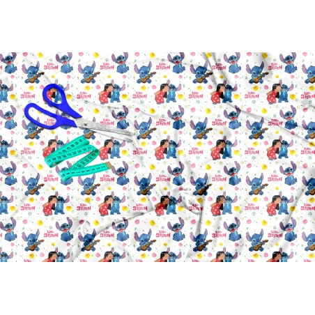 Tela Stitch blanca - 150cm/ancho