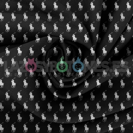 Tela Polo RL Negro/blanco - 150cm/ancho