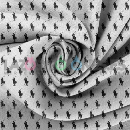 Tela Polo RL Blanco/negro - 150cm/ancho