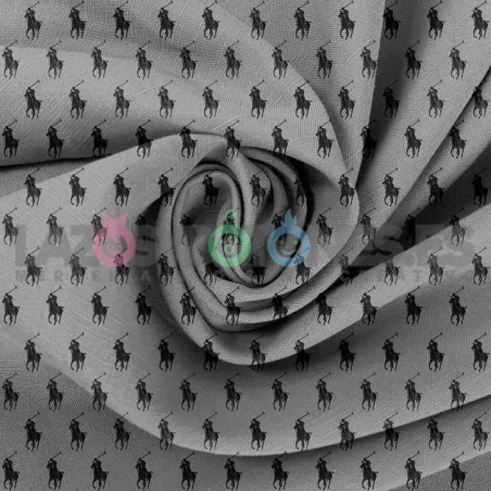 Tela Polo RL Gris/negro - 150cm/ancho