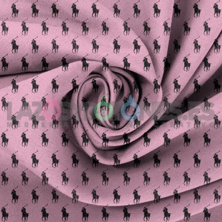 Tela Polo RL Rosa/negro - 150cm/ancho