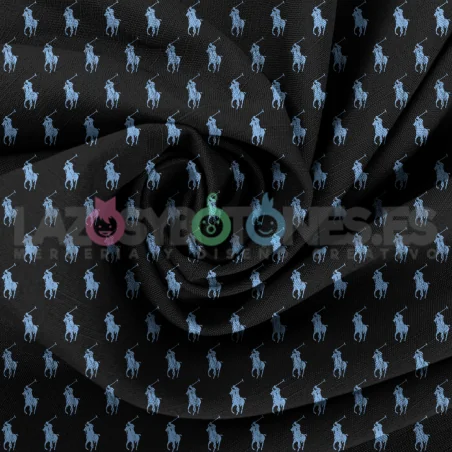 Tela Polo RL Negro/Azul - 150cm/ancho