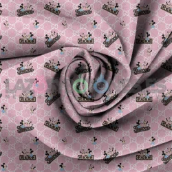 Tela Gucci Minnie y Mickey baby Rosa - 150cm/ancho