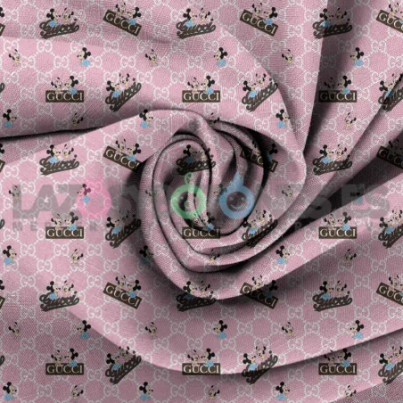 Tela Gucci Minnie y Mickey baby Rosa - 150cm/ancho