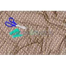 Tela Dior Camel/marino - 150cm/ancho