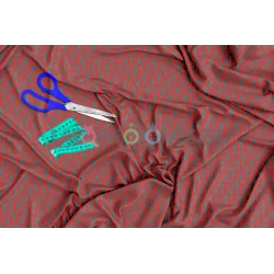 Tela Dior Gris/rojo - 150cm/ancho