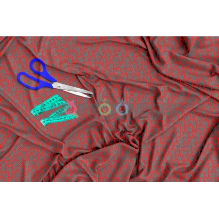 Tela Dior Gris/rojo - 150cm/ancho