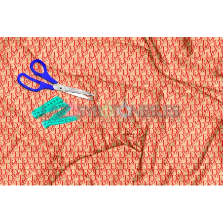 Tela Dior Camel/rojo - 150cm/ancho