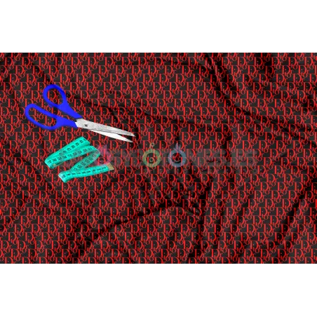 Tela Dior Negro/rojo - 150cm/ancho