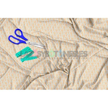 Tela Dior Camel/azul - 150cm/ancho