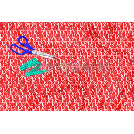 Tela Dior Rojo/blanco - 150cm/ancho