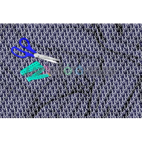 Tela Dior Marino/blanco - 150cm/ancho