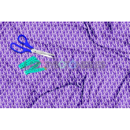 Tela Dior Morado/blanco - 150cm/ancho