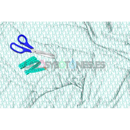 Tela Dior Agua / Blanco - 150cm/ancho