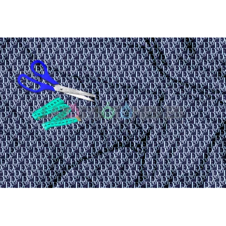 Tela Dior Azul Bebé / Marino - 150cm/ancho