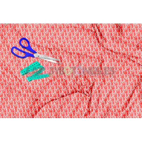 Tela Dior Blanco / Coral - 150cm/ancho