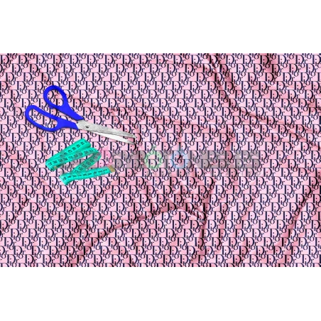 Tela Dior Marino / Rosa bebé - 150cm/ancho