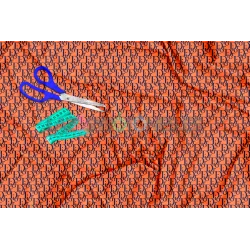 Tela Dior Marino / Naranja - 150cm/ancho