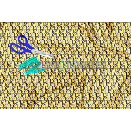 Tela Dior Marino / Amarillo - 150cm/ancho